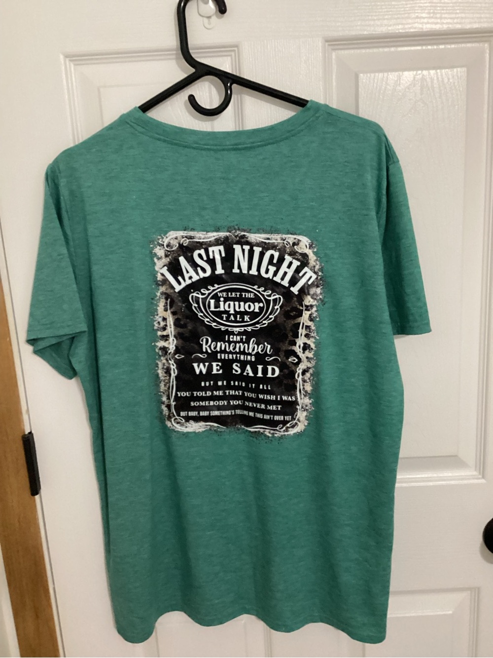 Last Night MORGAN WALLEN Graphic Tee - Teal XXL